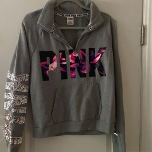 PINK half zip sweater